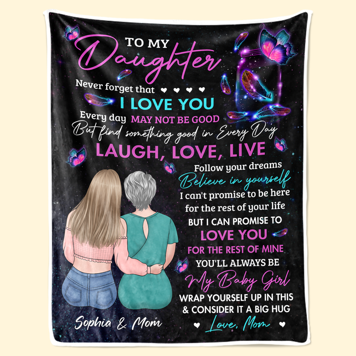 Tu seras toujours ma petite fille - Couverture personnalisée pour la famille - Cadeau de maman