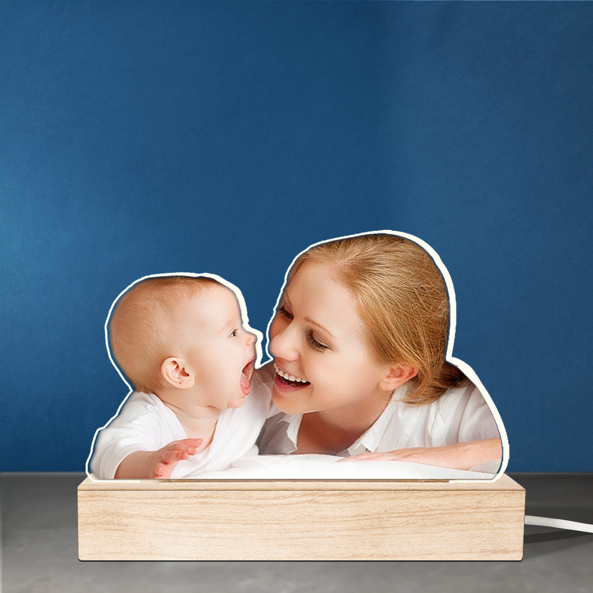 Photo personnalisée « Tu grandis si vite » - Lampe LED 3D personnalisée en forme de famille - Téléchargez une photo cadeau pour enfants