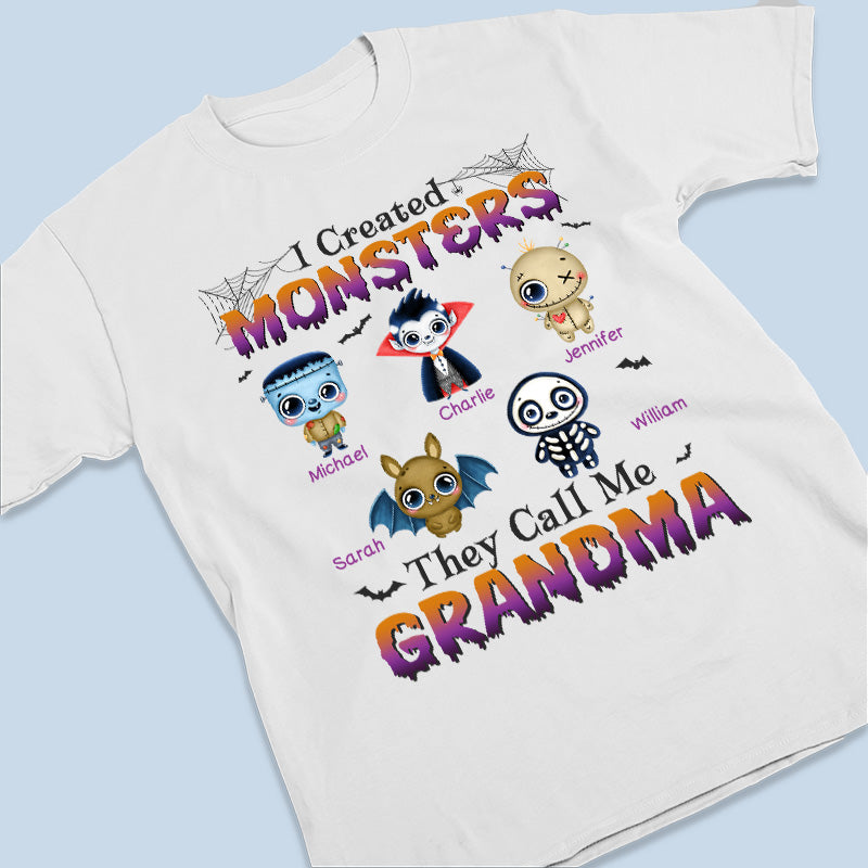 J'ai créé des monstres, ils m'appellent grand-mère - T-shirt unisexe personnalisé, sweat à capuche, sweat-shirt - Cadeau d'Halloween, cadeau pour grand-mère, grand-père