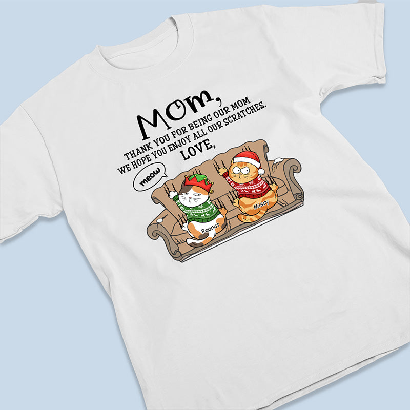 Nous espérons que vous apprécierez nos griffures - T-shirt unisexe personnalisé pour chat, sweat à capuche, sweat-shirt - Cadeau de Noël pour les propriétaires d'animaux de compagnie, les amoureux des animaux