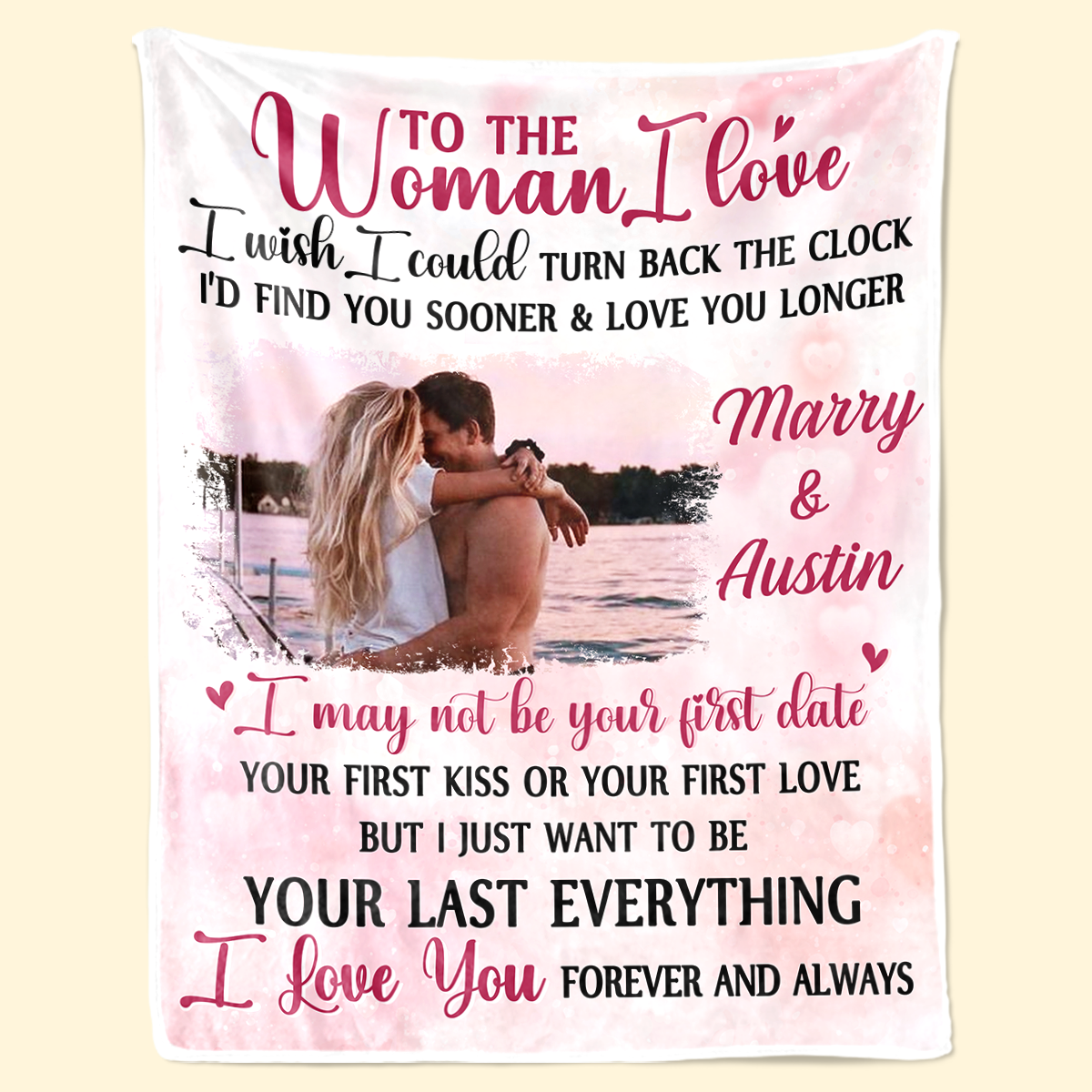 Couverture personnalisée avec photo « Je te trouverai plus tôt » - Cadeau pour mari et femme, anniversaire