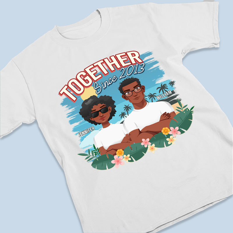 Ensemble depuis - T-shirt, sweat à capuche, sweat-shirt unisexe personnalisé pour couple - Vacances d'été, cadeau pour mari et femme, anniversaire