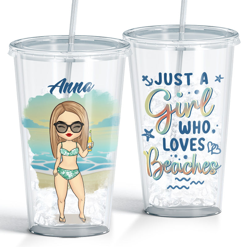 La vie est courte, partez en voyage ! Gobelet en acrylique transparent personnalisé pour voyage ! Cadeau pour les amoureux du voyage