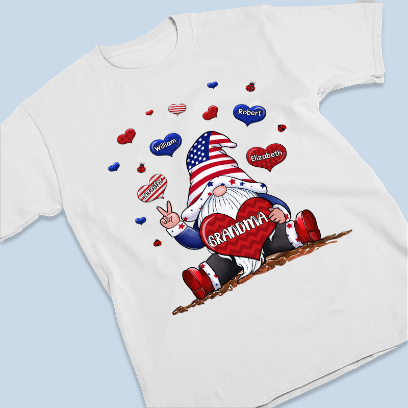 Meilleure grand-mère du monde - T-shirt patriotique unisexe personnalisé pour la famille, sweat à capuche, sweat-shirt - Jour de l'Indépendance, 4 juillet, cadeau d'anniversaire pour grand-mère