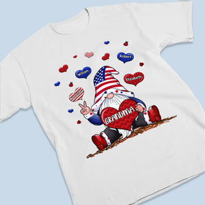 Meilleure grand-mère du monde - T-shirt patriotique unisexe personnalisé pour la famille, sweat à capuche, sweat-shirt - Jour de l'Indépendance, 4 juillet, cadeau d'anniversaire pour grand-mère