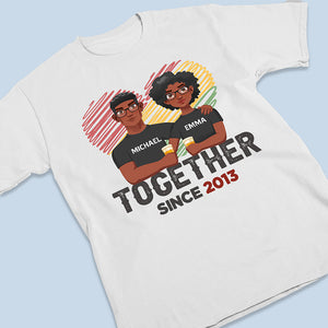 Couple ensemble depuis - T-shirt, sweat à capuche, sweat-shirt unisexe personnalisé pour couple - Cadeau pour mari et femme, anniversaire