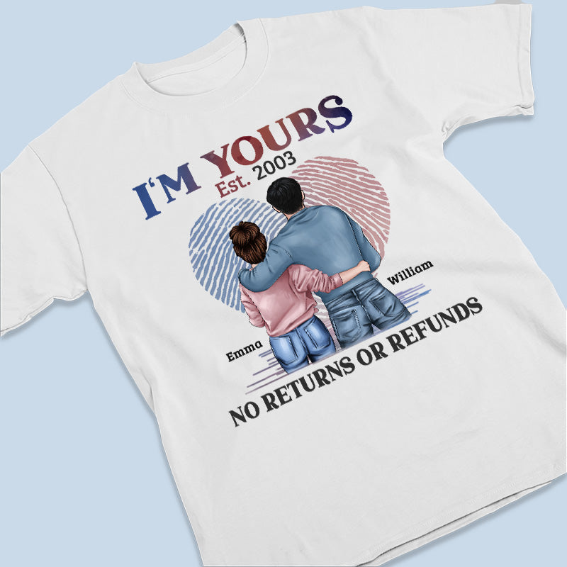 Aucun retour ni remboursement - T-shirt, sweat à capuche ou sweat-shirt unisexe personnalisé pour couple - Cadeau pour mari et femme, anniversaire