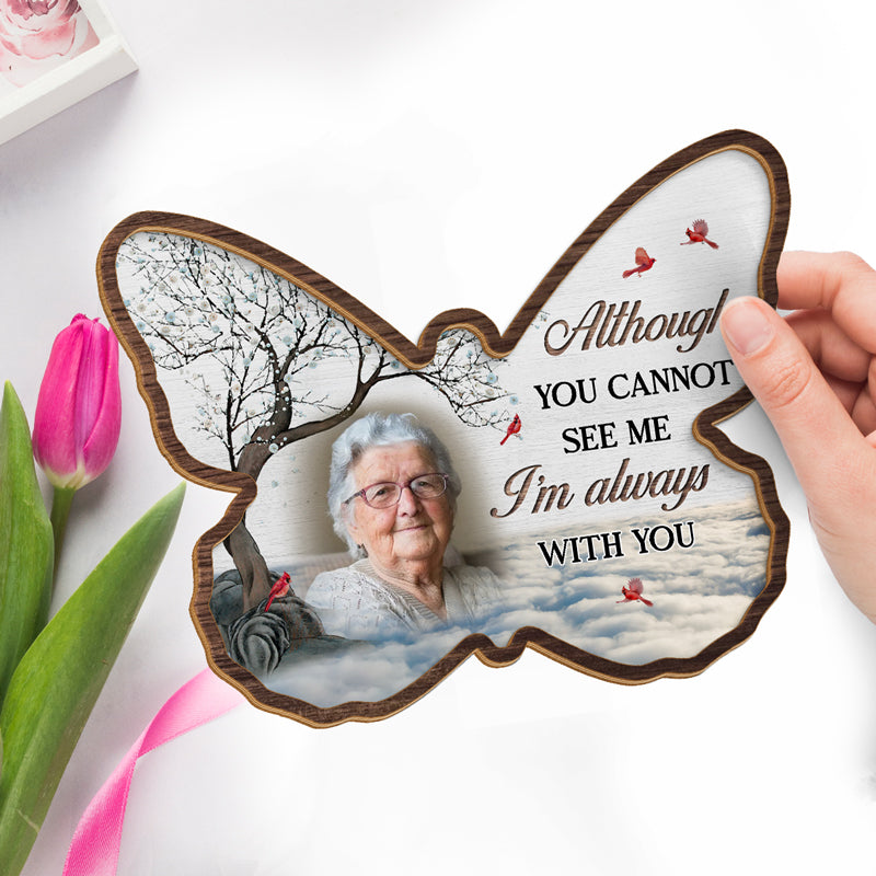 Photo personnalisée « Très aimé, profondément regretté » - Plaque commémorative personnalisée en bois à 2 couches avec support - Cadeau de condoléances pour les membres de la famille