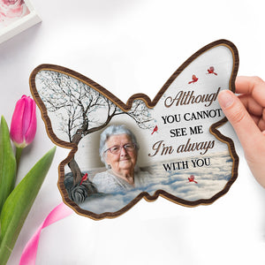 Photo personnalisée « Très aimé, profondément regretté » - Plaque commémorative personnalisée en bois à 2 couches avec support - Cadeau de condoléances pour les membres de la famille
