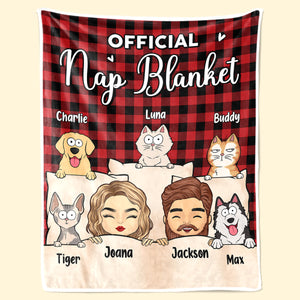 Official Nap Blanket - Dog & Cat Personalized Custom Blanket - Christmas Gift For Pet Owners, Pet Lovers
