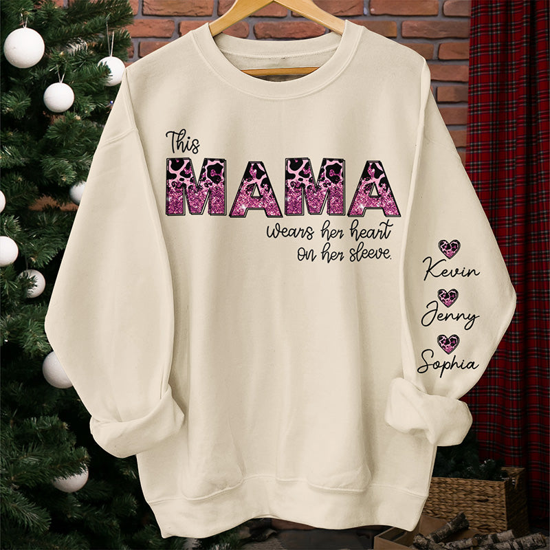 Derrière chaque grand enfant se cache une maman - Sweat-shirt unisexe personnalisé avec motif sur la manche - Cadeau pour maman, grand-mère