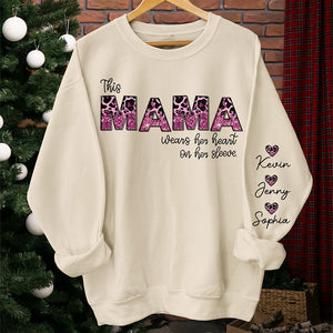 Derrière chaque grand enfant se cache une maman - Sweat-shirt unisexe personnalisé avec motif sur la manche - Cadeau pour maman, grand-mère