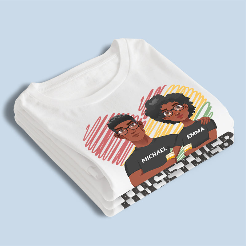 Couple ensemble depuis - T-shirt, sweat à capuche, sweat-shirt unisexe personnalisé pour couple - Cadeau pour mari et femme, anniversaire