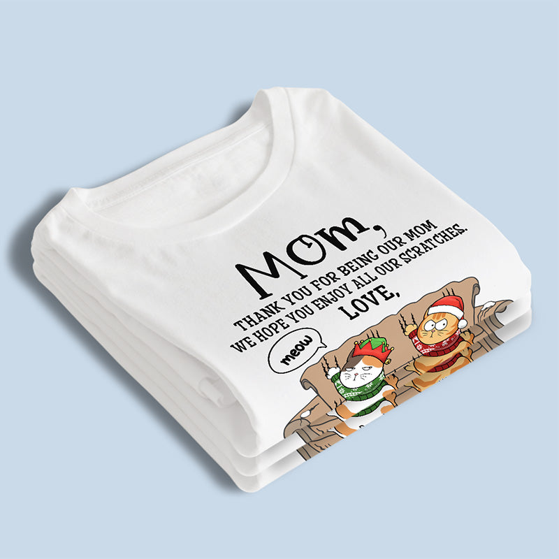 Nous espérons que vous apprécierez nos griffures - T-shirt unisexe personnalisé pour chat, sweat à capuche, sweat-shirt - Cadeau de Noël pour les propriétaires d'animaux de compagnie, les amoureux des animaux