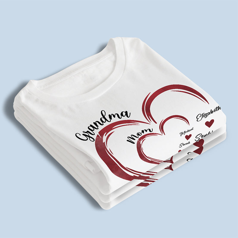 Les Amoureux de Maman - T-shirt, sweat à capuche et sweat-shirt unisexe personnalisé pour la famille - Cadeau pour grand-mère