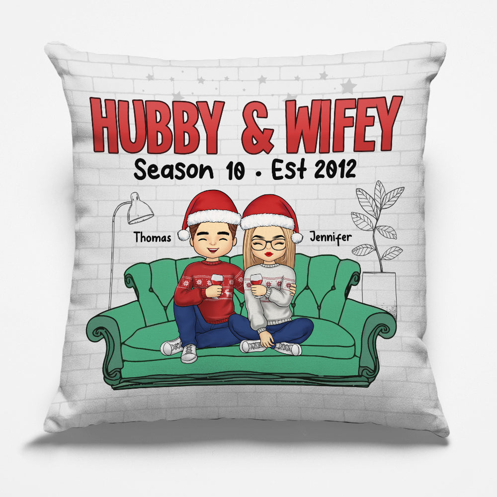Notre premier Noël ensemble - Coussin personnalisé pour couple - Cadeau de Noël pour mari et femme, anniversaire