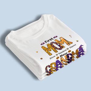 D'abord maman, maintenant grand-mère - T-shirt, sweat à capuche, sweat-shirt unisexe personnalisé pour la famille - Cadeau d'automne pour grand-mère