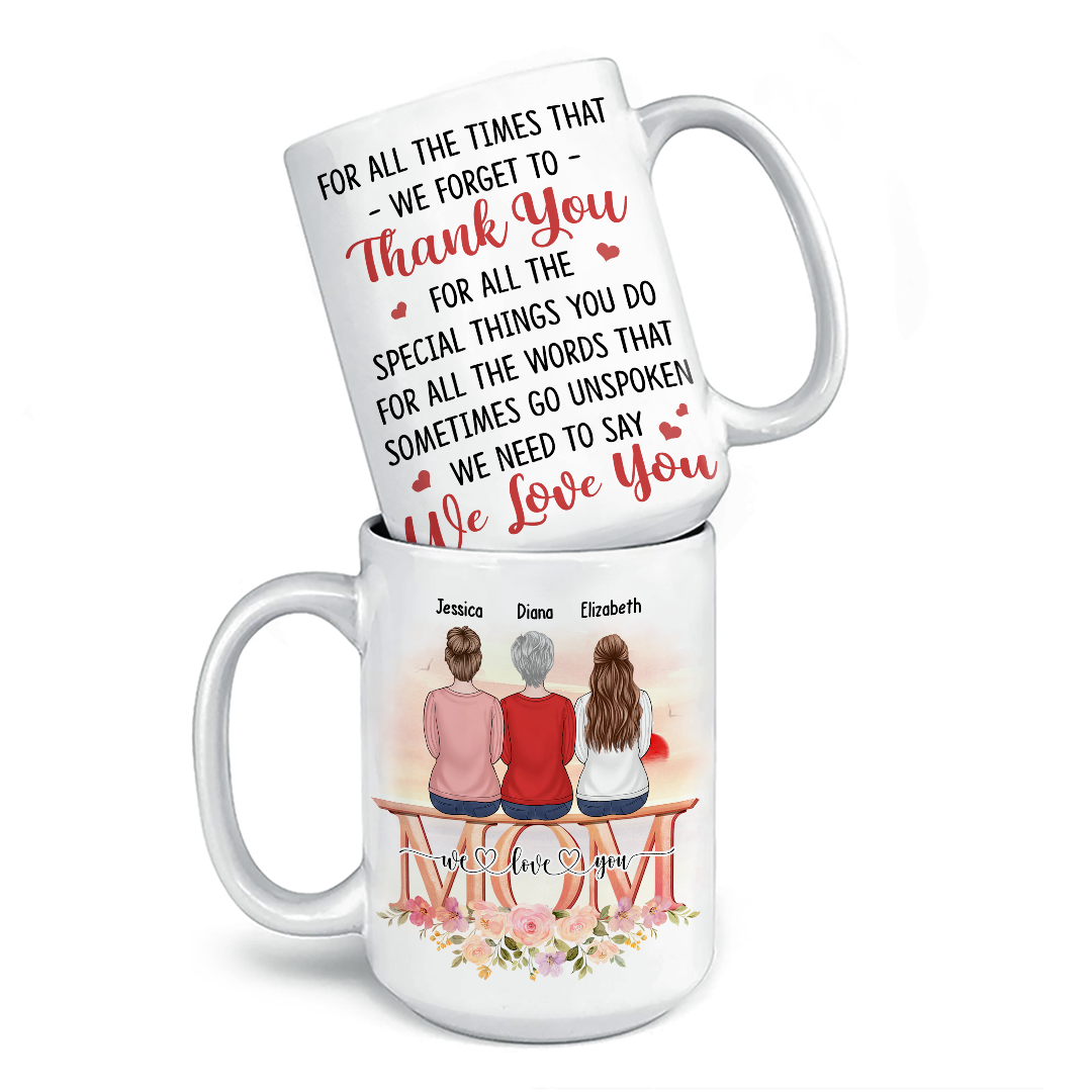 Pour toutes les choses spéciales que vous faites - Tasse personnalisée familiale - Cadeau pour maman, grand-mère