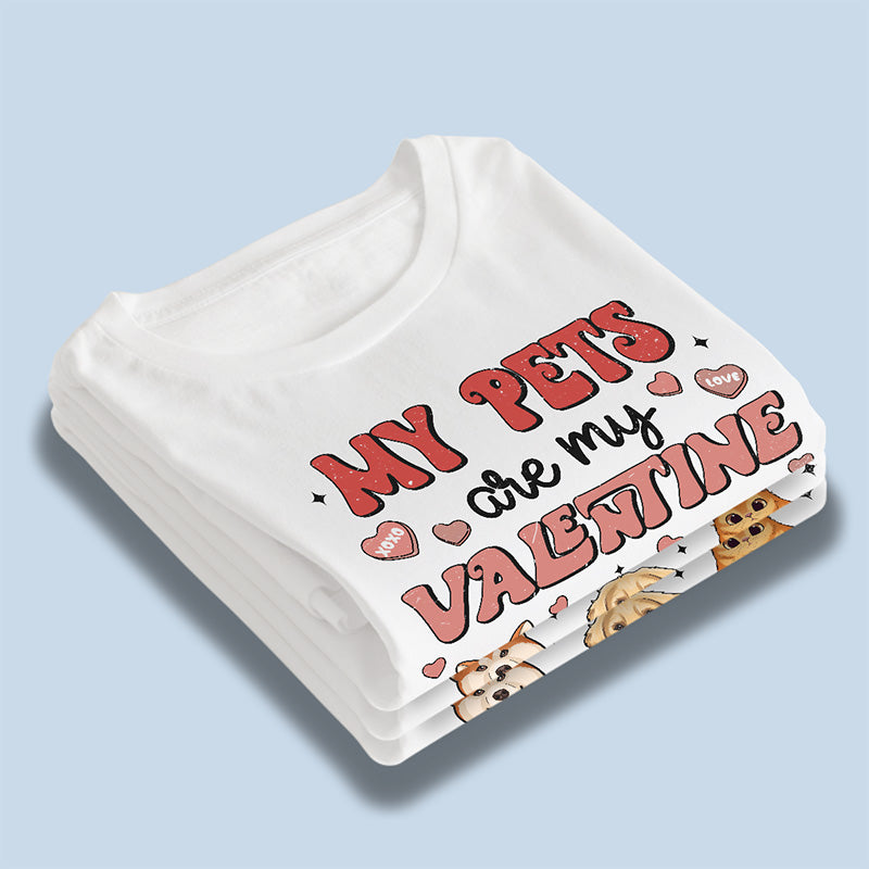 Mes animaux sont ma Saint-Valentin ! T-shirt, sweat à capuche et sweat-shirt unisexe personnalisé pour chien et chat ! Cadeau pour les propriétaires et les amoureux des animaux.