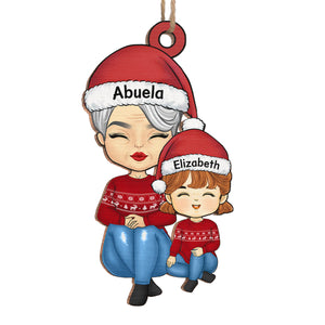 Mes petits-enfants font fondre mon cœur ! Décoration familiale personnalisée en bois ! Cadeau de Noël pour grand-mère