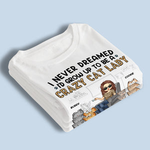 Heureux d'être une folle aux chats - T-shirt unisexe personnalisé, sweat à capuche, sweat-shirt - Cadeau pour les propriétaires et les amoureux des animaux