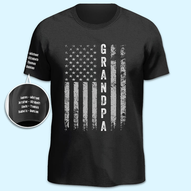 La Légende Papa Papa - T-shirt unisexe personnalisé avec motif sur la manche - Cadeau fête des pères, anniversaire pour papa, grand-père