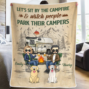 Regardons les gens garer leurs camping-cars - Couverture de camping personnalisée - Cadeau pour les amateurs de camping, les propriétaires d'animaux de compagnie, les amoureux des animaux
