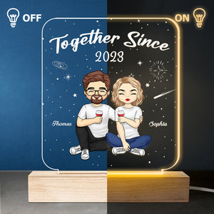Mon endroit préféré est à côté de toi - Lampe LED 3D personnalisée en forme de couple - Cadeau pour mari et femme, anniversaire