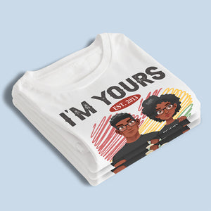 Je suis à toi, pas de retour ni de remboursement ! T-shirt, sweat à capuche, sweat-shirt unisexe personnalisé pour couple ! Cadeau pour mari et femme, anniversaire