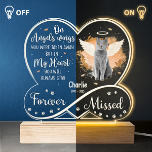 Photo personnalisée « Funny Missed » – Lumière LED 3D personnalisée en forme de cœur infini – Cadeau de condoléances pour les propriétaires et les amoureux des animaux