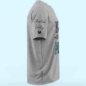 Bénie d'être appelée maman - T-shirt unisexe personnalisé avec motif sur la manche - Fête des mères, cadeau pour maman, grand-mère