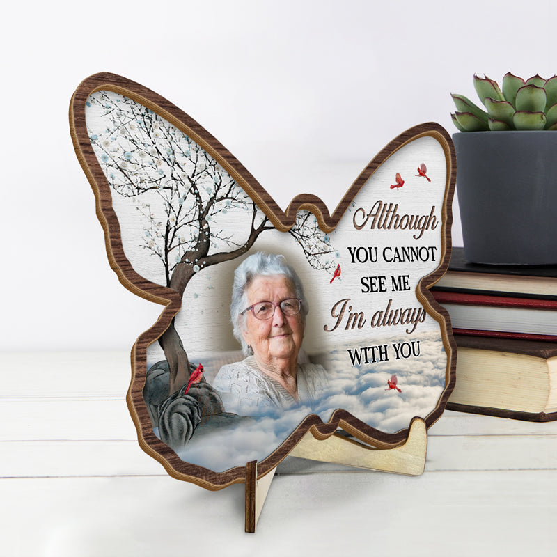Photo personnalisée « Très aimé, profondément regretté » - Plaque commémorative personnalisée en bois à 2 couches avec support - Cadeau de condoléances pour les membres de la famille