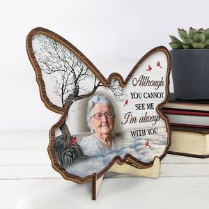 Photo personnalisée « Très aimé, profondément regretté » - Plaque commémorative personnalisée en bois à 2 couches avec support - Cadeau de condoléances pour les membres de la famille