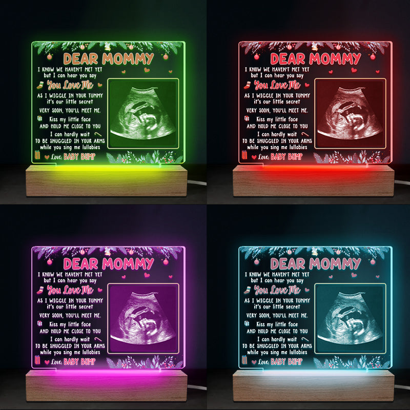 Photo personnalisée « Embrasse mon petit visage » – Lampe LED 3D rectangulaire personnalisée pour la famille – Cadeau de Noël pour la première maman