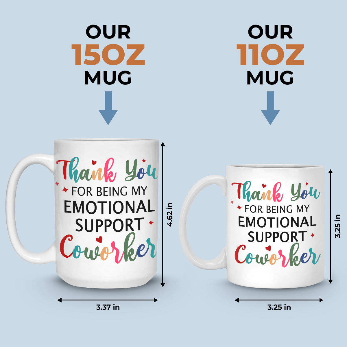 Mon collègue de soutien émotionnel - Tasse personnalisée pour collègue - Cadeau pour collègues, amis de travail, collègues