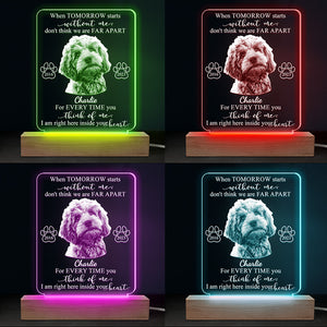 Custom Photo Every Time You Think Of Me - Memorial Personalized Custom Shaped 3D LED Light - Sympathy Gift For Pet Owners, Pet Lovers