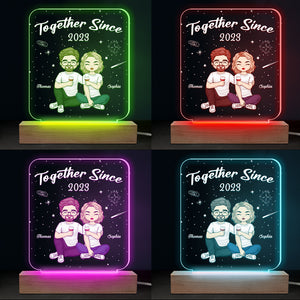 Mon endroit préféré est à côté de toi - Lampe LED 3D personnalisée en forme de couple - Cadeau pour mari et femme, anniversaire