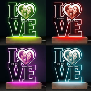 Custom Photo You're The Moon To My Dark Sky - Couple Personalized Custom Shaped 3D LED Light - Gift For Husband Wife, Anniversary