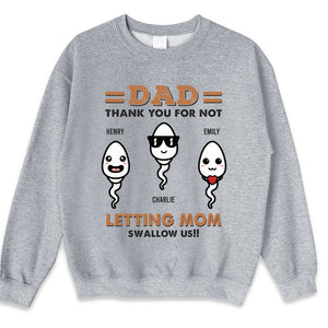 Merci de nous avoir sauvés - T-shirt unisexe personnalisé pour la famille, sweat à capuche, sweat-shirt - Cadeau de fête des pères, d'anniversaire pour papa
