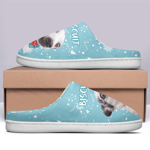 Chaussons personnalisés avec photo de votre meilleur ami - Chaussons moelleux personnalisés pour chiens et chats - Cadeau de Noël pour propriétaires et amoureux des animaux