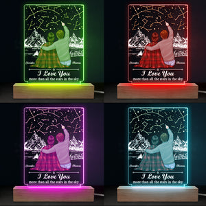 Love You More Than All The Stars In The Sky - Couple Personalized Custom Rectangle Shaped 3D LED Light - Gift For Husband Wife, Anniversary