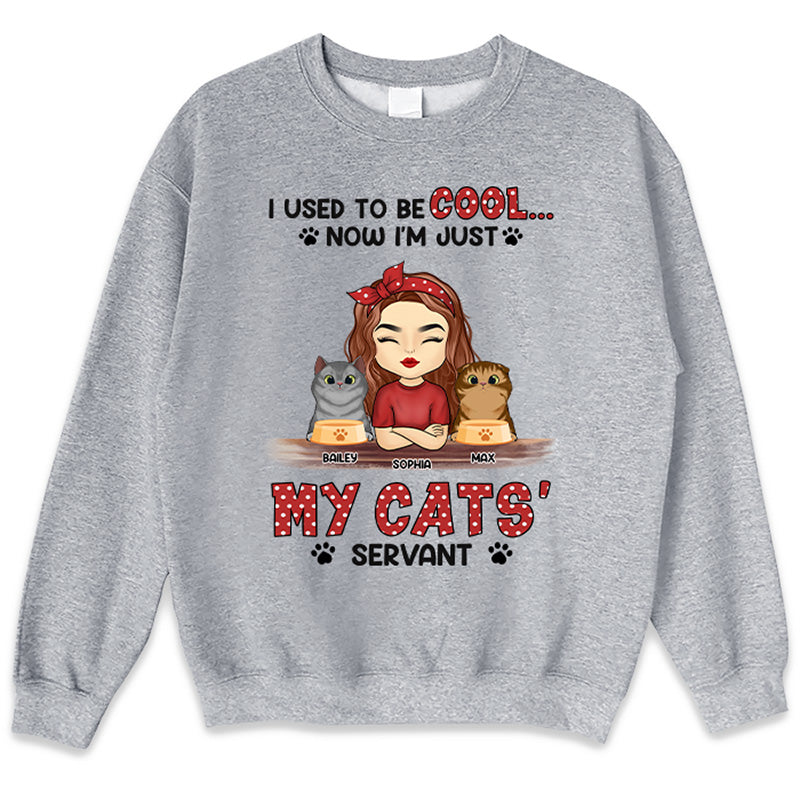 Je suis juste le serviteur de mon chat - T-shirt unisexe personnalisé, sweat à capuche, sweat-shirt - Cadeau pour les propriétaires d'animaux de compagnie, les amoureux des animaux