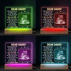 Photo personnalisée très bientôt, tu me rencontreras - Lumière LED 3D rectangulaire personnalisée en famille - Cadeau de fête prénatale, cadeau pour premier papa