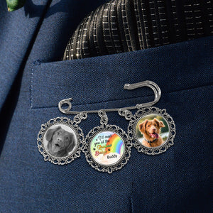 Broche ronde personnalisée avec photo « Forever Loved » - Cadeau de condoléances pour les propriétaires et les amoureux des animaux