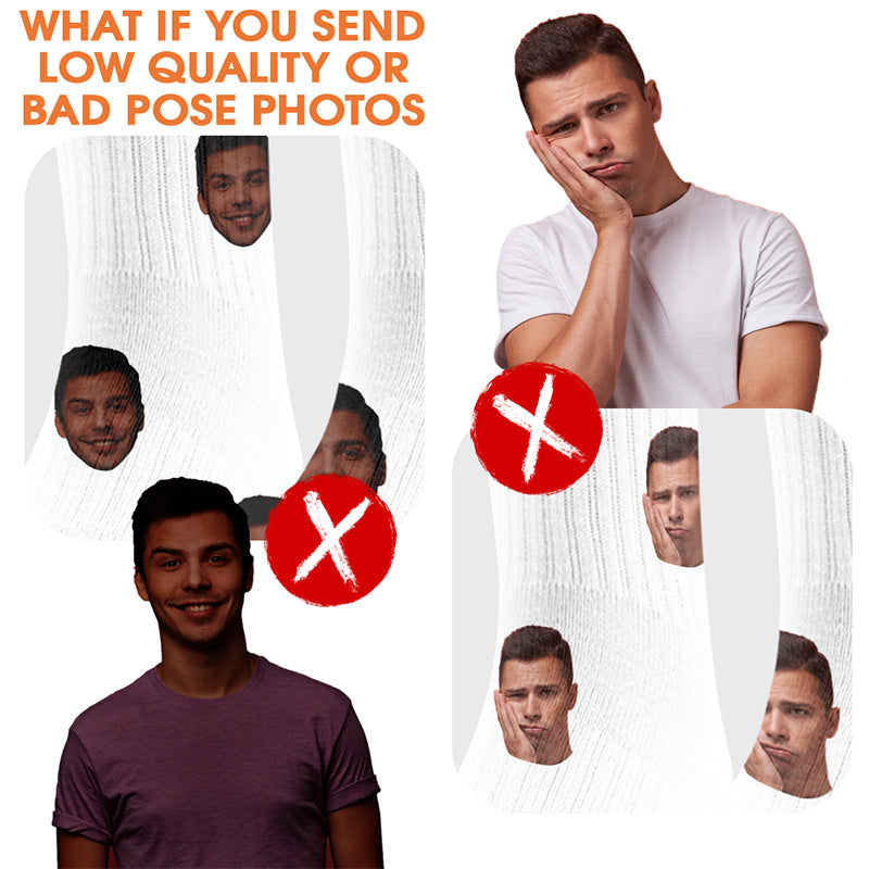 Photo personnalisée Mon cœur chéri - Chaussettes personnalisées pour la famille - Cadeau pour la fête des pères