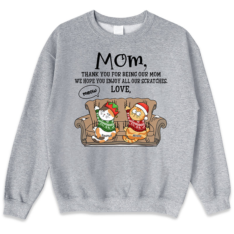 Nous espérons que vous apprécierez nos griffures - T-shirt unisexe personnalisé pour chat, sweat à capuche, sweat-shirt - Cadeau de Noël pour les propriétaires d'animaux de compagnie, les amoureux des animaux