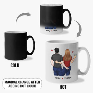Félicitations pour une autre année en tant que mon mari - Tasse personnalisée à changement de couleur pour couple - Cadeau pour mari et femme, anniversaire