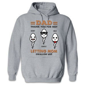Merci de nous avoir sauvés - T-shirt unisexe personnalisé pour la famille, sweat à capuche, sweat-shirt - Cadeau de fête des pères, d'anniversaire pour papa