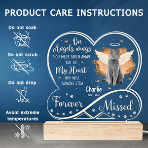 Photo personnalisée « Funny Missed » – Lumière LED 3D personnalisée en forme de cœur infini – Cadeau de condoléances pour les propriétaires et les amoureux des animaux