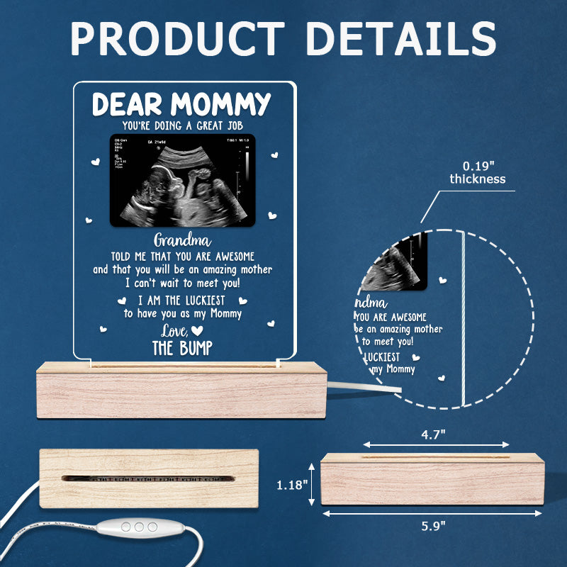 Photo personnalisée « J'ai hâte de te rencontrer » - Lumière LED 3D rectangulaire personnalisée pour la famille - Cadeau pour la fête des mères, la baby shower, la première maman